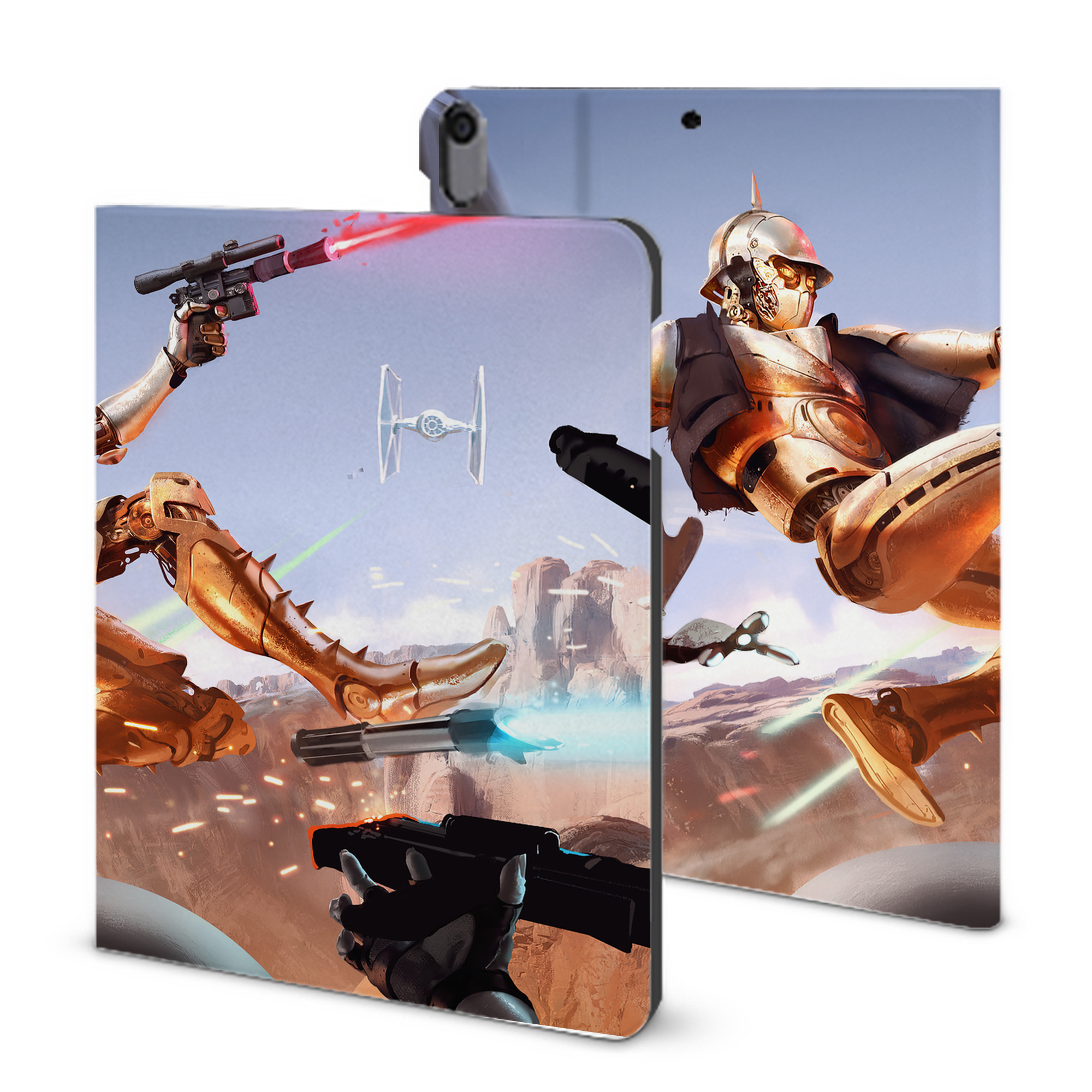 （画像用） スター・ウォーズ Star Wars IPad ケース ブック型 PUレザー TPU 耐衝撃 軽量 薄型 ペン収納なし 全面保護 IPad 各モデル対応